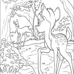 Desenho de Bambi e Mãe para Colorir 150×150