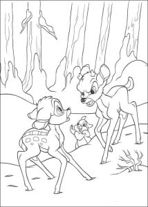 Desenho de Bambi e Ronno para Colorir 214×300