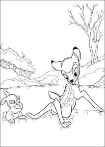 Desenho de Bambi Engraçado para Colorir 214×300