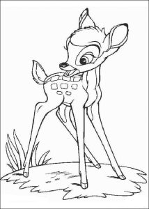 Desenho de Bambi Feliz para Colorir 214×300