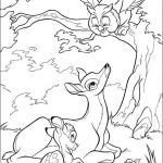 Desenho de Bambi Mãe e Amigo Coruja para Colorir 150×150
