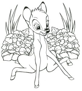 Desenho de Bambi Muito Fofo para Colorir 271×300