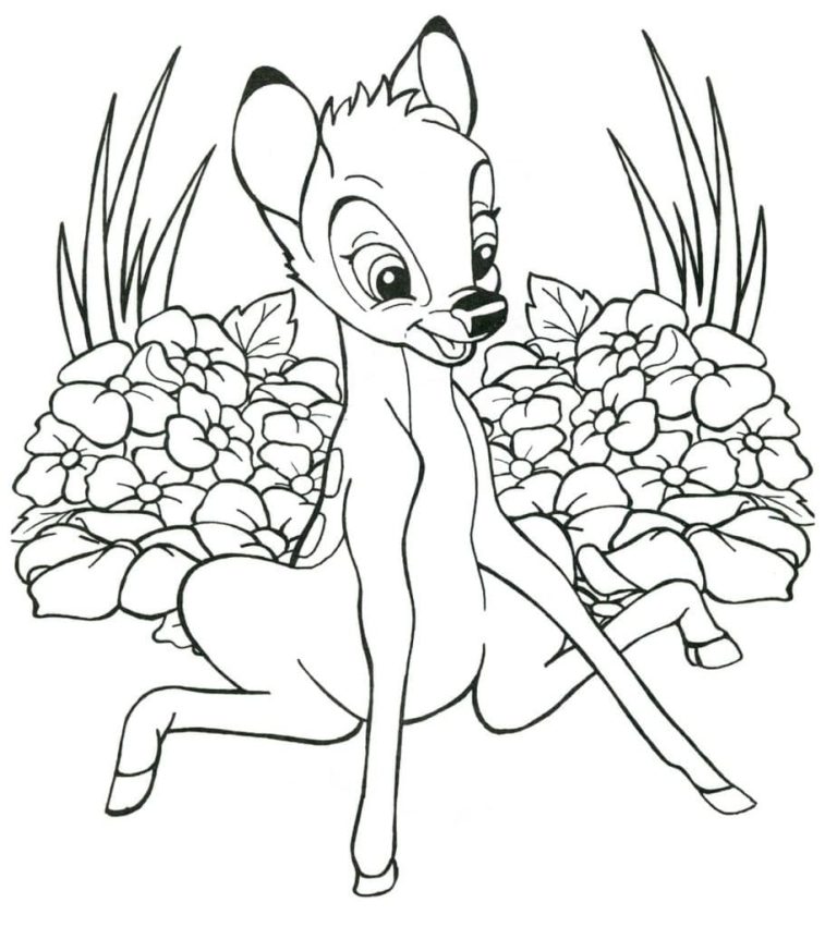 Desenho de Bambi Muito Fofo para Colorir 768×851