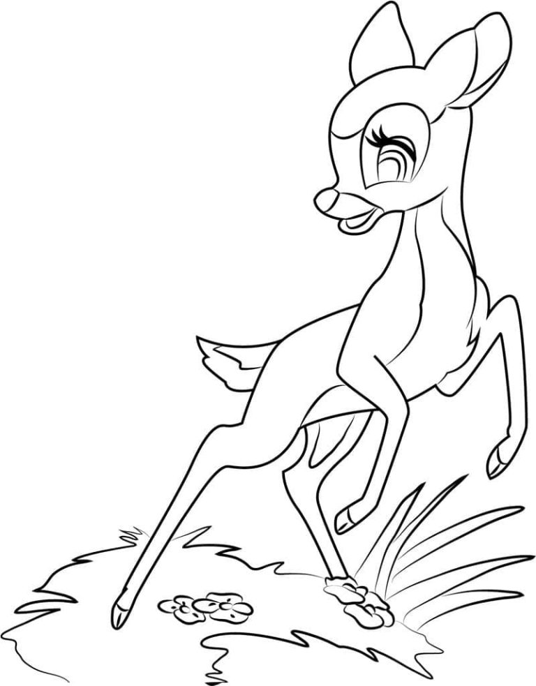 Desenho de Bambi para Crianças para Colorir 768×983