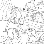 Desenho de Bambi Tambor e Flor para Colorir 150×150