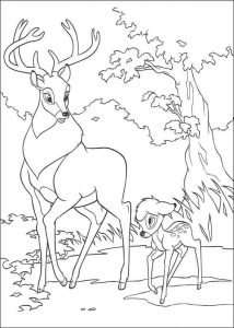 Desenho de Bambi Triste para Colorir 214×300