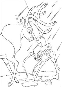 Desenho de Disney Bambi para Colorir 214×300