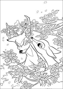 Desenho de Faline e Bambi para Colorir 214×300