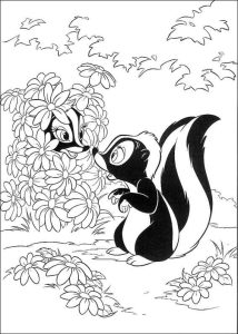 Desenho de Gambás de Bambi para Colorir 214×300