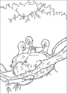 Desenho de Passarinhos de Bambi para Colorir 214×300