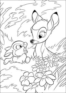 Desenho de Tambor e Bambi para Colorir 214×300