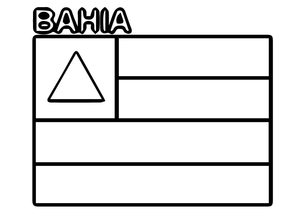 Desenho de Pintura de Bandeira da Bahia para Colorir