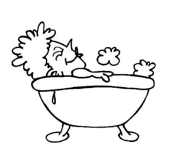 Desenho Mulher na Banheira para Colorir