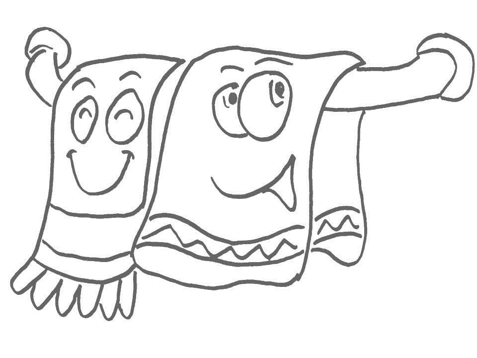 Desenho Toalhas de Rosto para Colorir