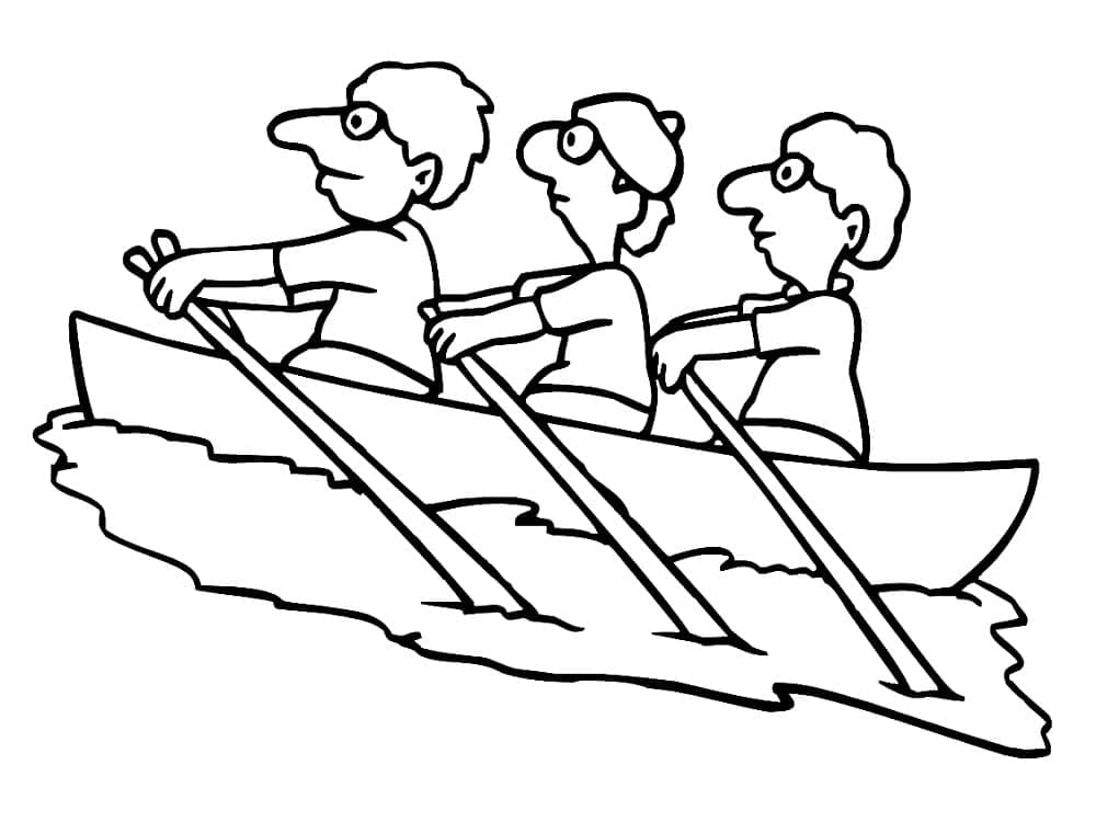 Desenho de Barco a Remo Download Grátis para Colorir e Pintar