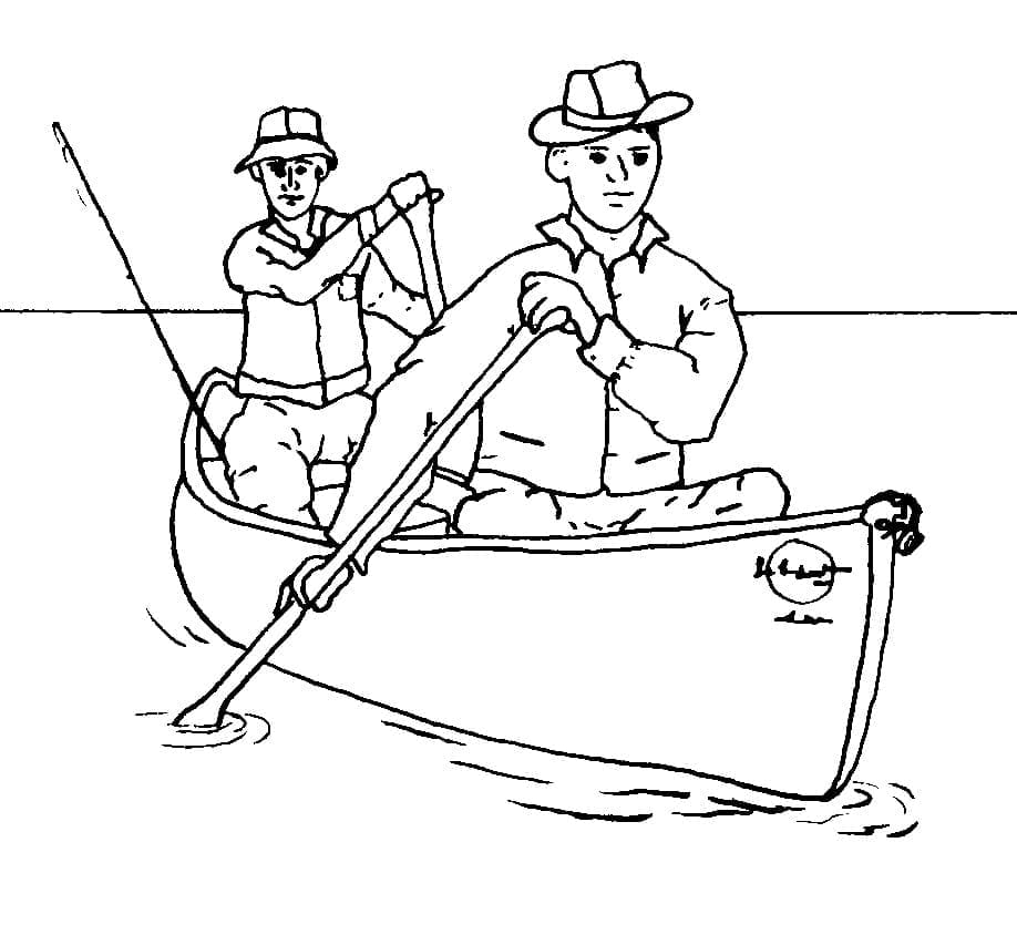 Desenho de Barco a Remo para Colorir Online Pdf e Pintar