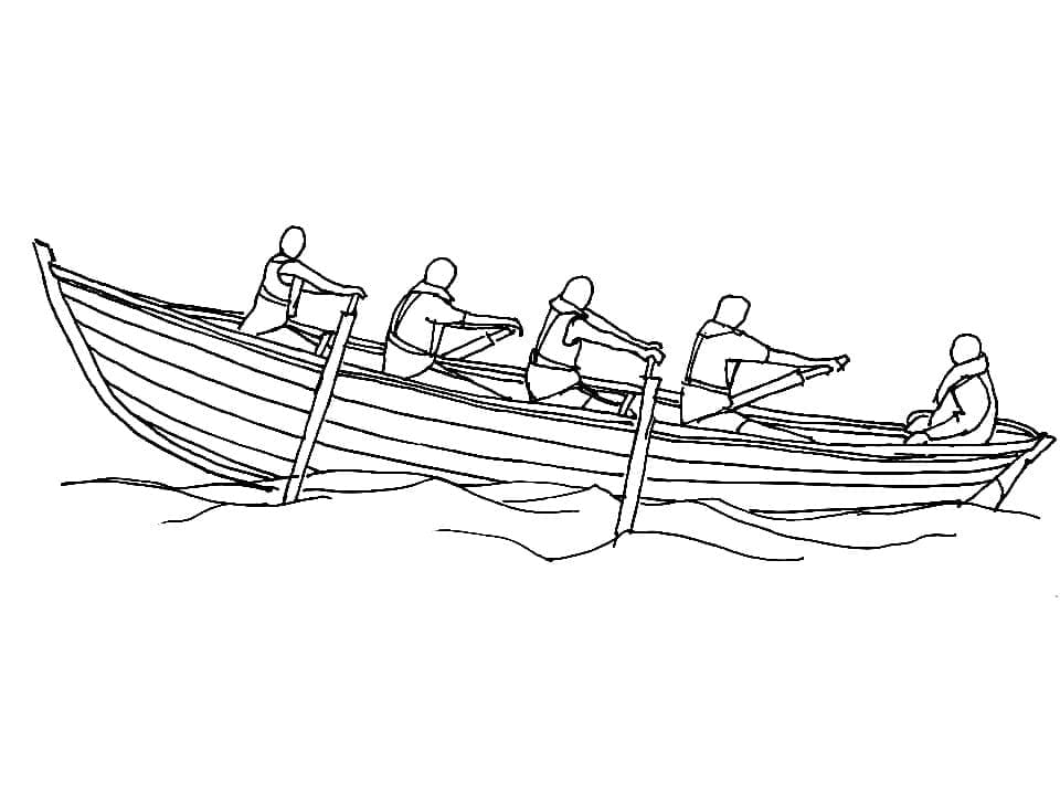 Desenho de Barco a Remo para Colorir Pdf Imprimivel e Pintar