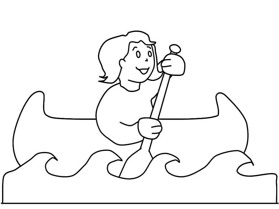Desenho de Barco a Remo para Imprimir Pdf Grátis e Pintar