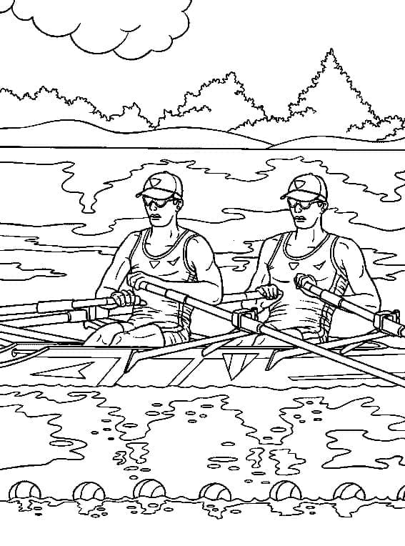 Desenho de Barco a Remo Pdf Imprimivel para Colorir e Pintar