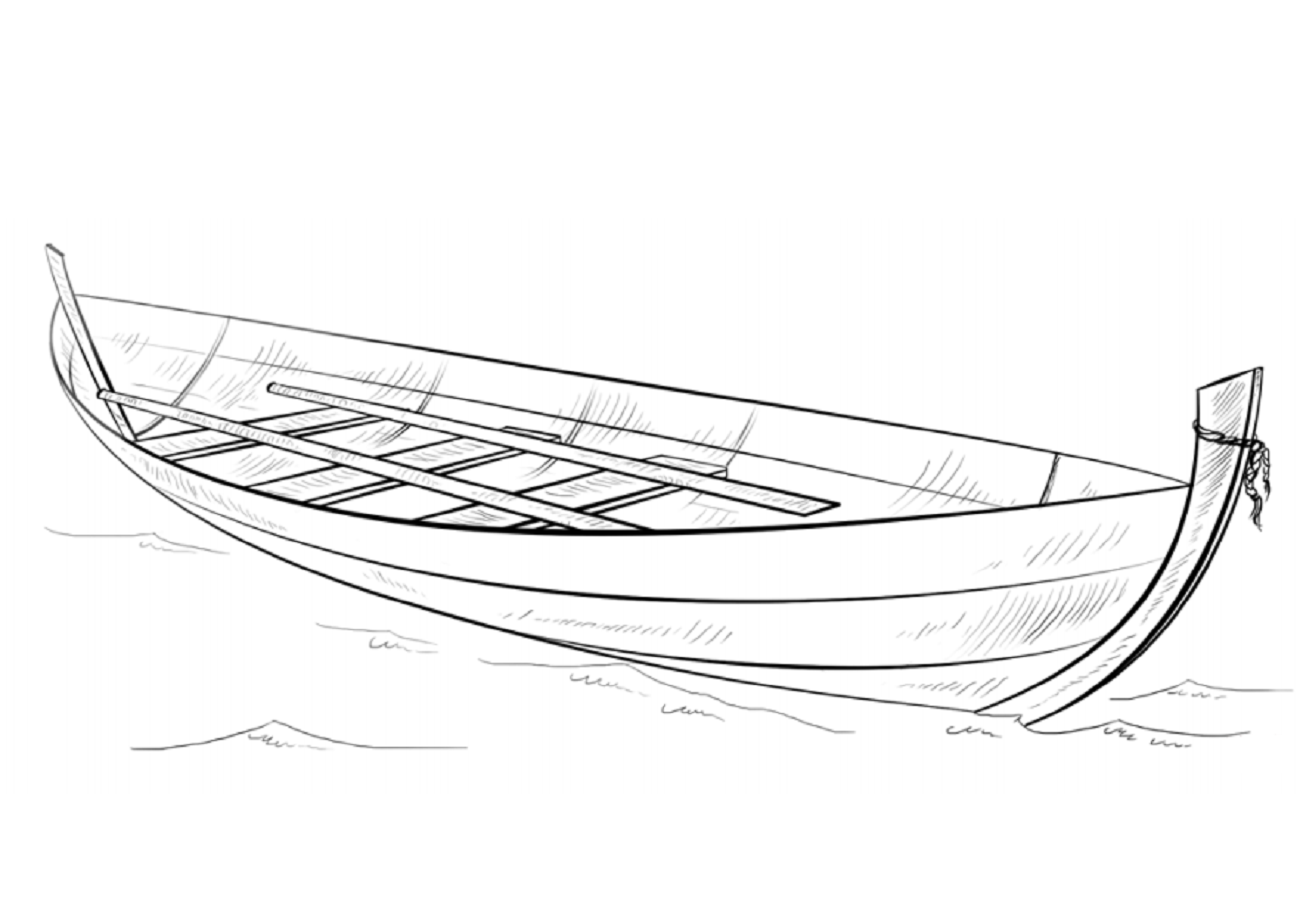 Desenho de Barco Download para Colorir e Pintar