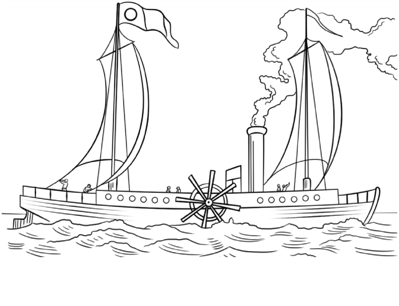 Desenho de Barco Grátis Download para Colorir e Pintar