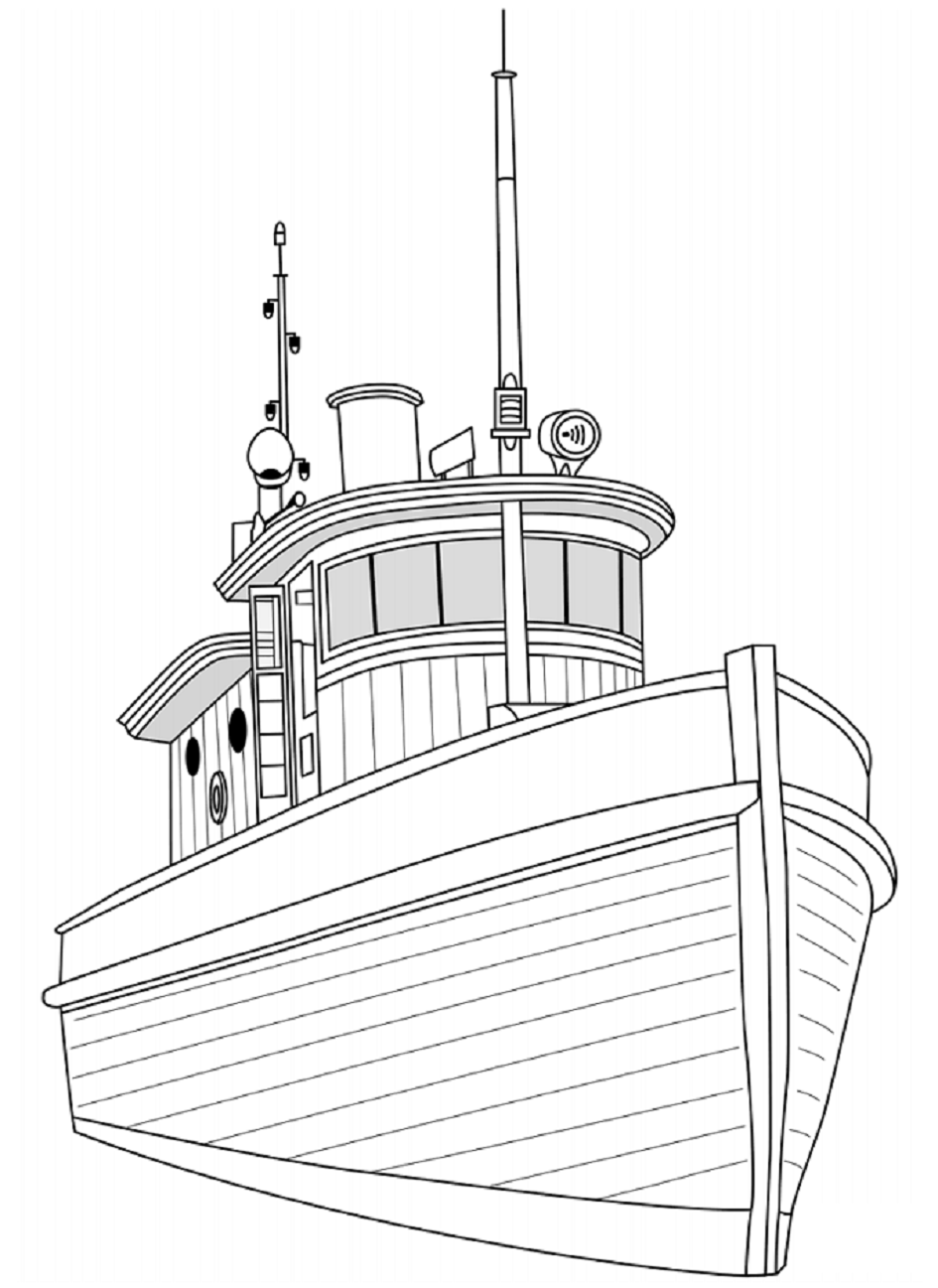 Desenho de Barco Pdf Grátis para Colorir e Pintar