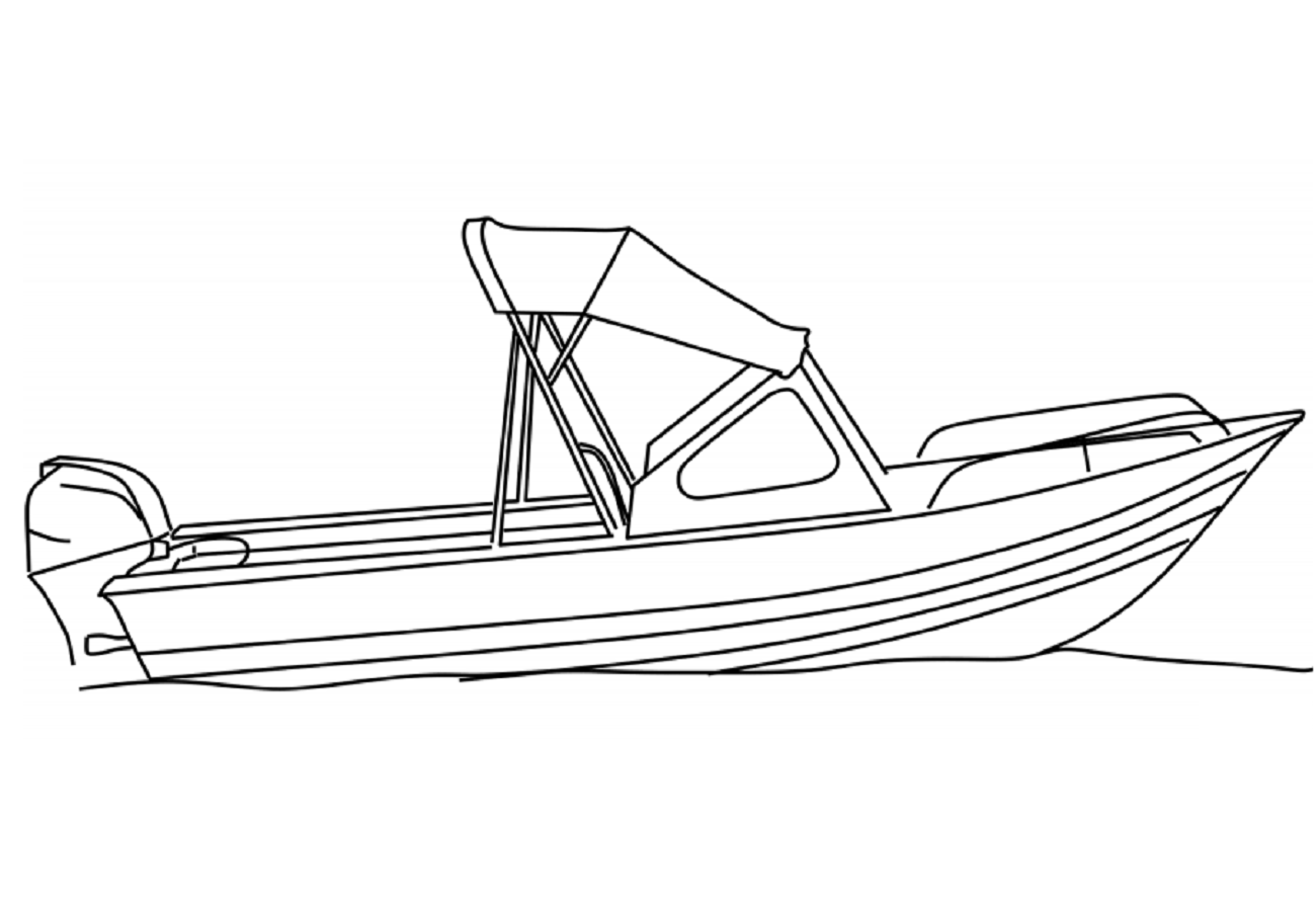 Desenho de Barco Pdf para Colorir e Pintar