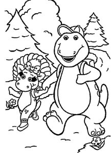 Desenho Barney com Baby Bop para Colorir 219×300