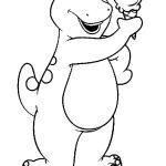 Desenho Barney com Sorvete para Colorir 150×150