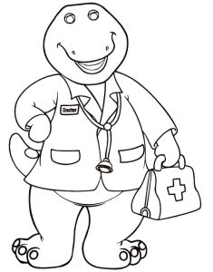 Desenho de Barney o Doutor para Colorir 235×300