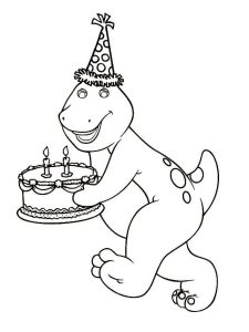 Desenho do Barney em Aniversário para Colorir 225×300