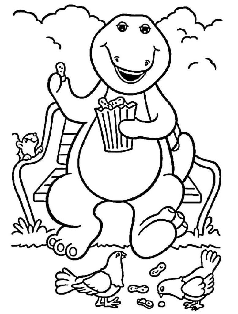 Desenho Feliz Barney para Colorir 2 777×1024