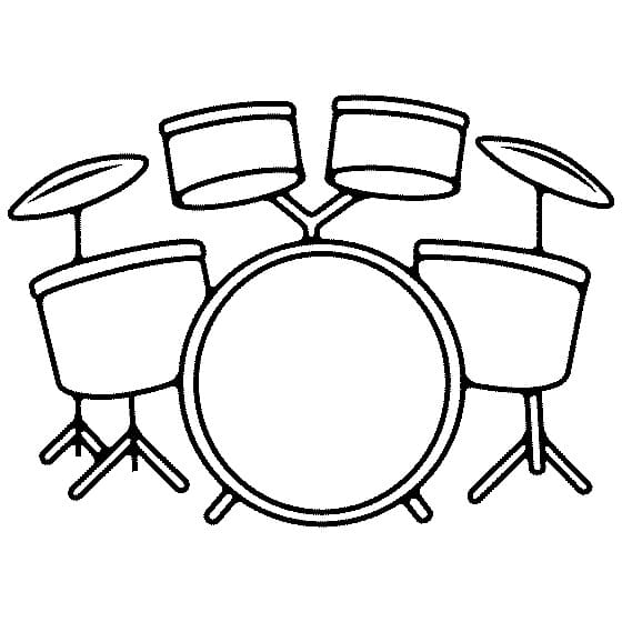 Desenho Bateria Fácil para Colorir e Pintar