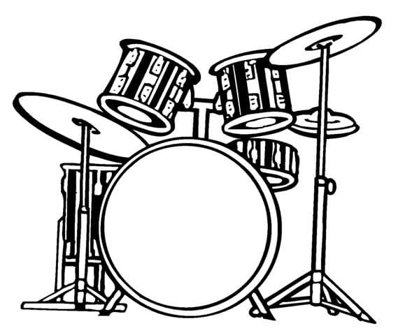 Desenho Bateria para Colorir Download Pdf e Pintar