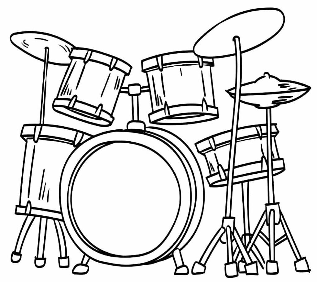 Desenho Bateria para Imprimir Grátis Download e Pintar