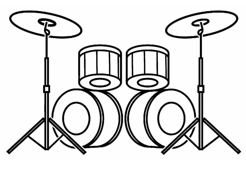 Desenho Bateria para Pintar com Giz de Cera