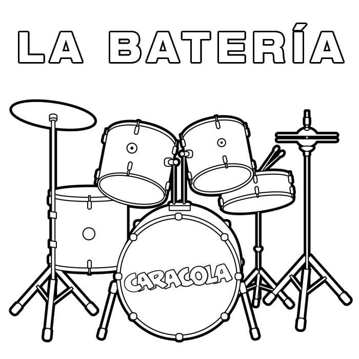 Desenho Lã Bateria para Colorir e Pintar
