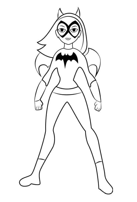 Desenho de Batgirl de Dc para Colorir Pdf e Pintar