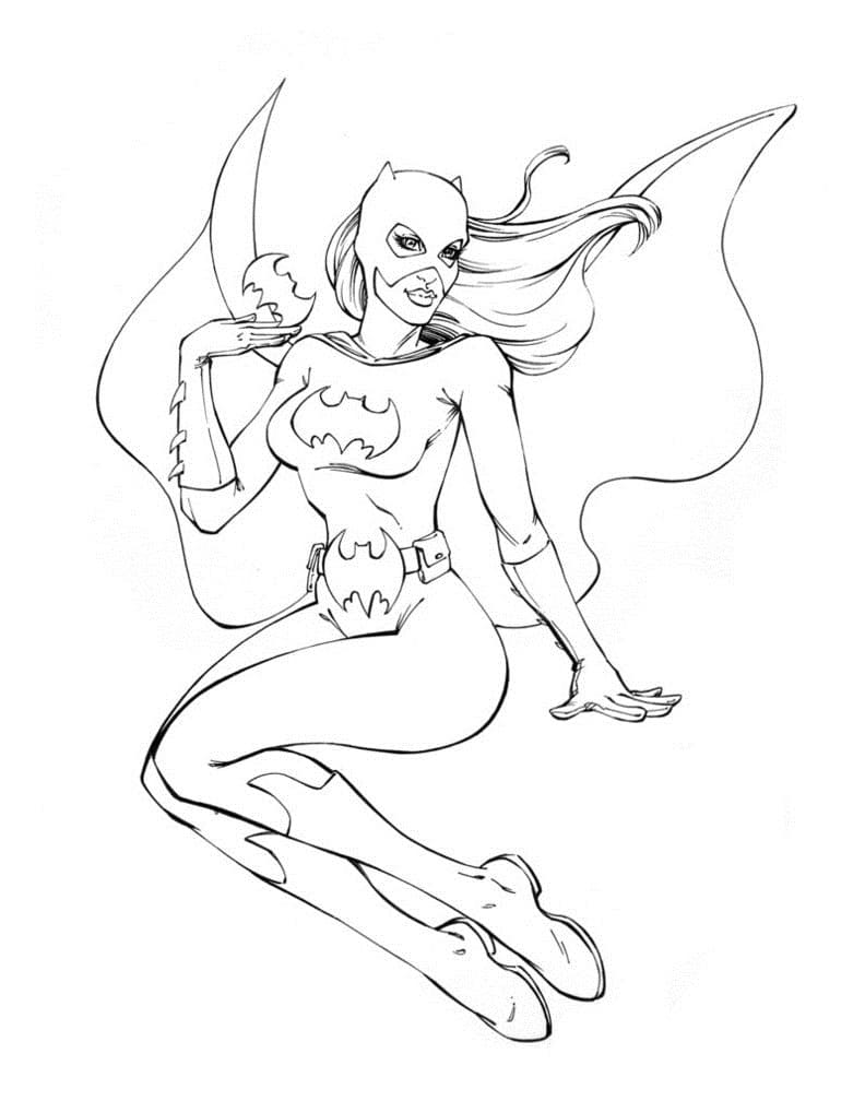 Desenho de Batgirl Fantástica para Imprimir Grátis Imprimivel e Pintar