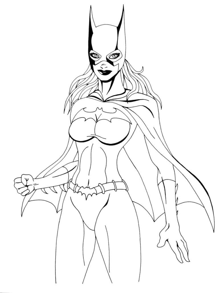 Desenho de Batgirl Incrível para Imprimir Download Lápis de Cor e Pintar