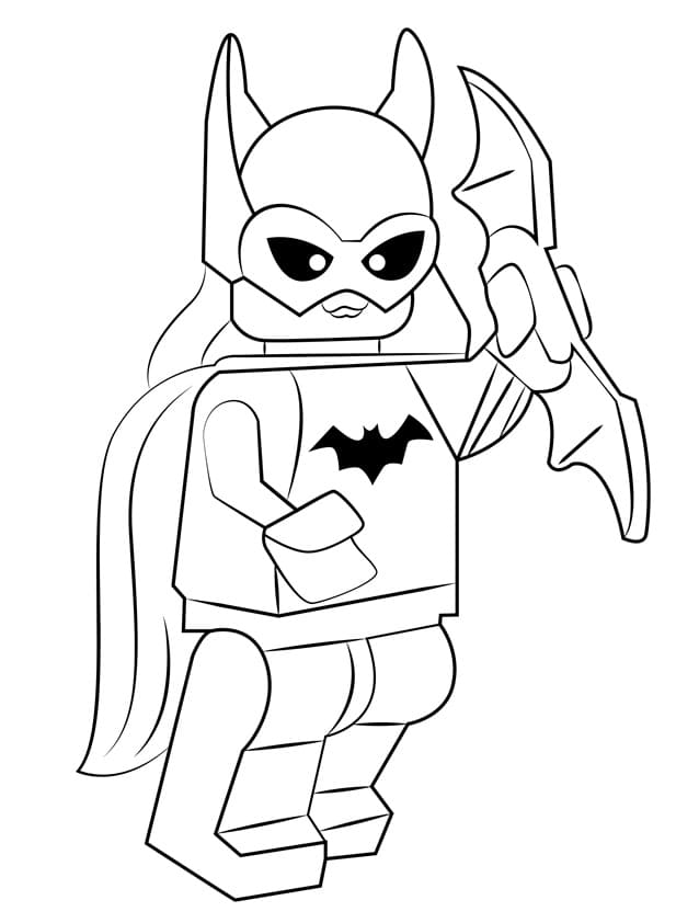Desenho de Batgirl Lego para Colorir com Tinta Guache para Imprimir e Pintar