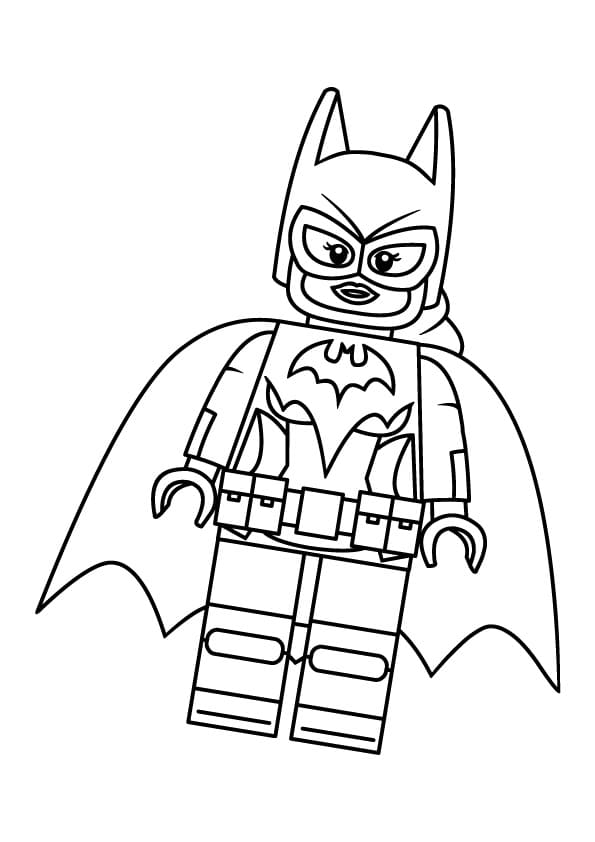 Desenho de Batgirl Lego para Pintar com Giz de Cera