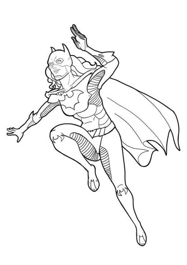 Desenho de Batgirl para Colorir Pdf Imprimivel e Pintar