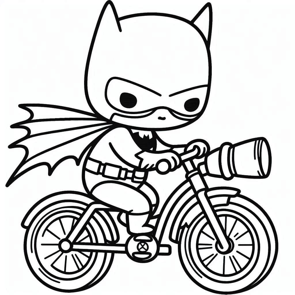 Desenhos de Batman Anda de Bicicleta para Colorir e Pintar
