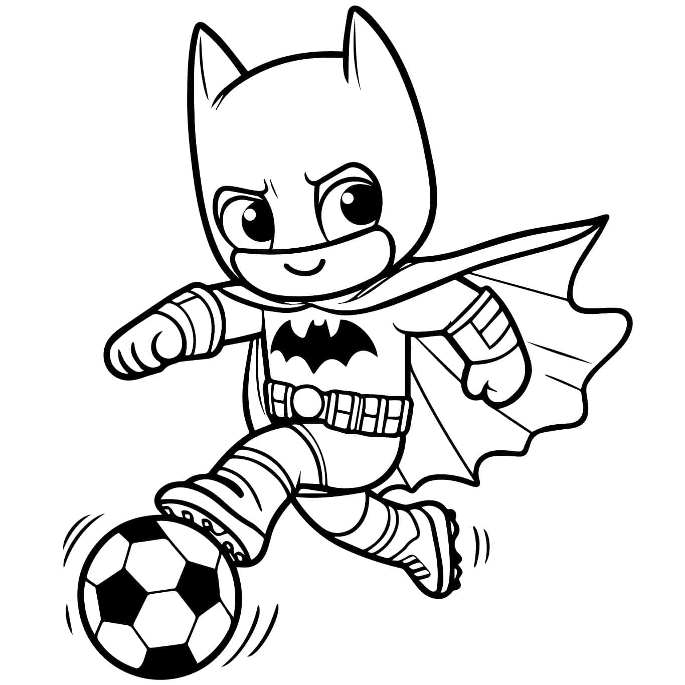Desenhos de Batman Jogá Futebol para Colorir e Pintar