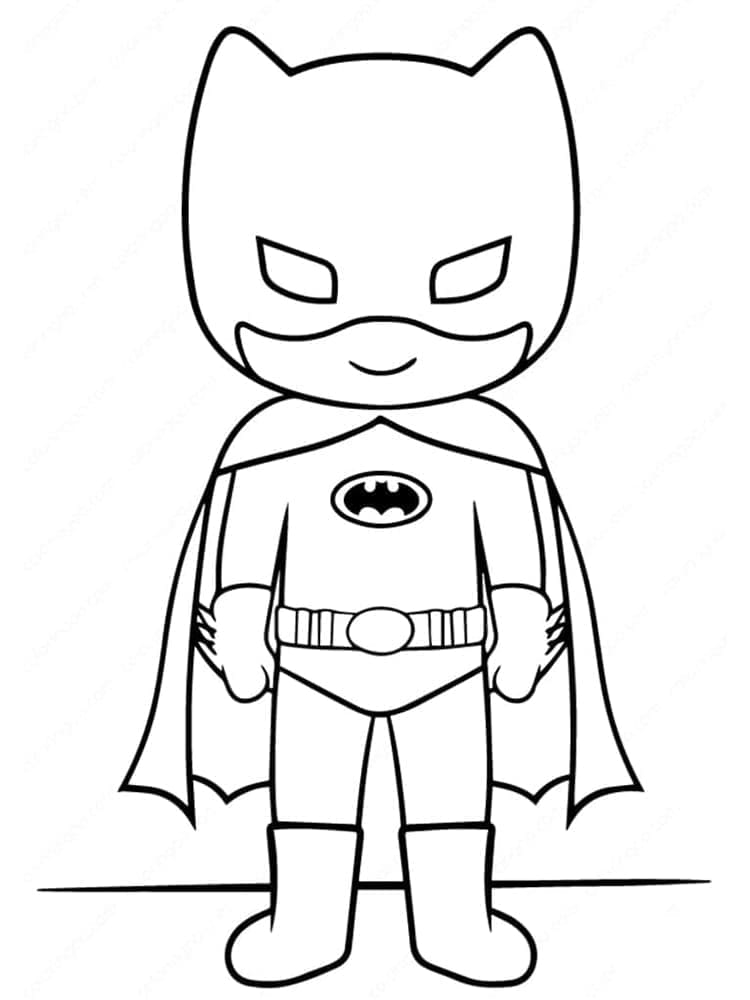 Desenhos de Batman Muito Fofo para Colorir e Pintar