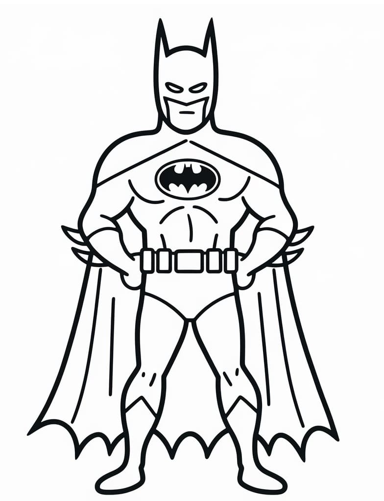 Desenhos de Batman em Pé para Colorir e Pintar