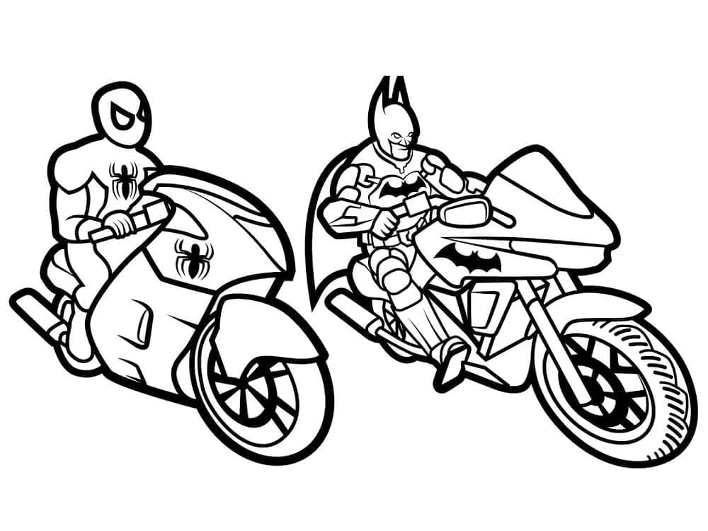 Desenhos de Homem Aranha e Batman para Colorir e Pintar