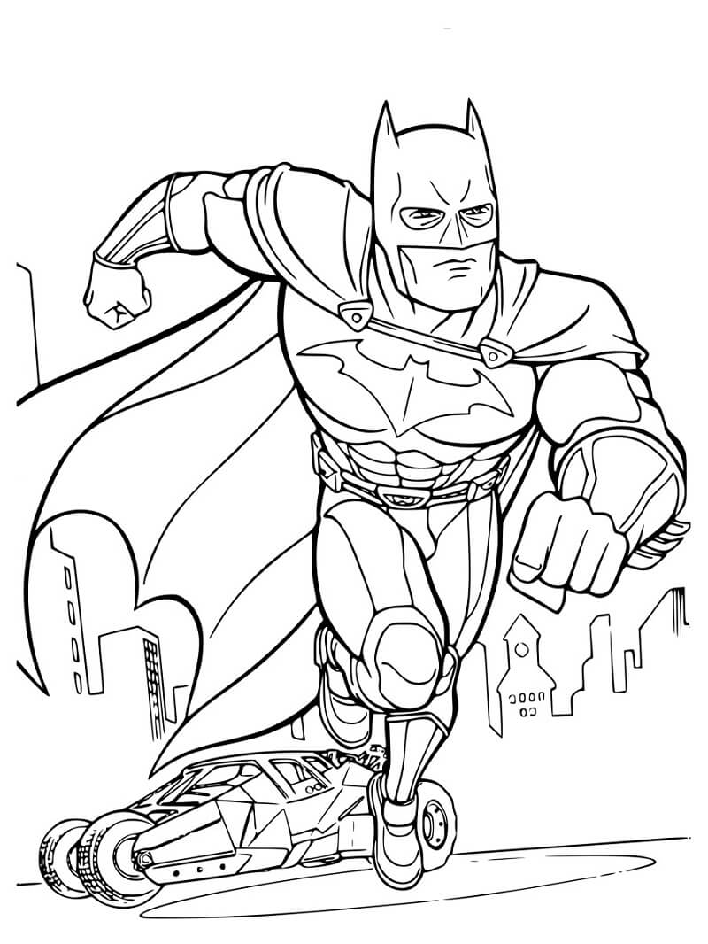 Desenho Batman de Ação para Colorir e Pintar