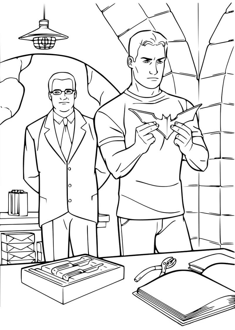 Desenho de Batman de Ação para Colorir Imprimivel Grátis e Pintar